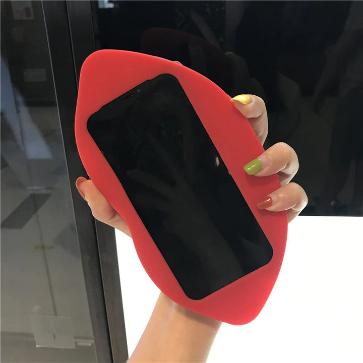 Azura | 3D Big Red Lip Mouth Kiss Soft Silicone Shoulder Iphone Cases