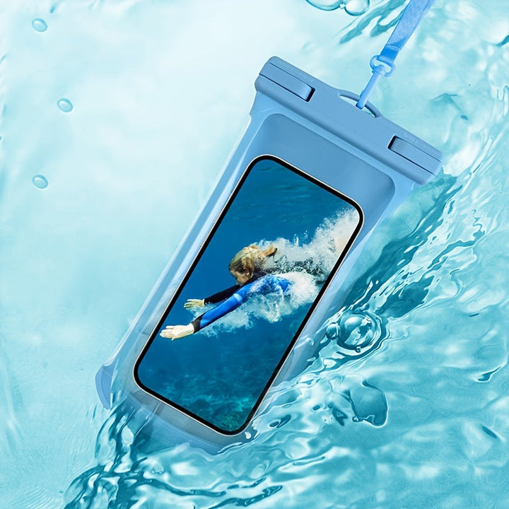 Azura | Waterproof Phone Case with Neck Strap for Beach and Travel – Durable PVC Smartphone Case for 20-32 cm Devices