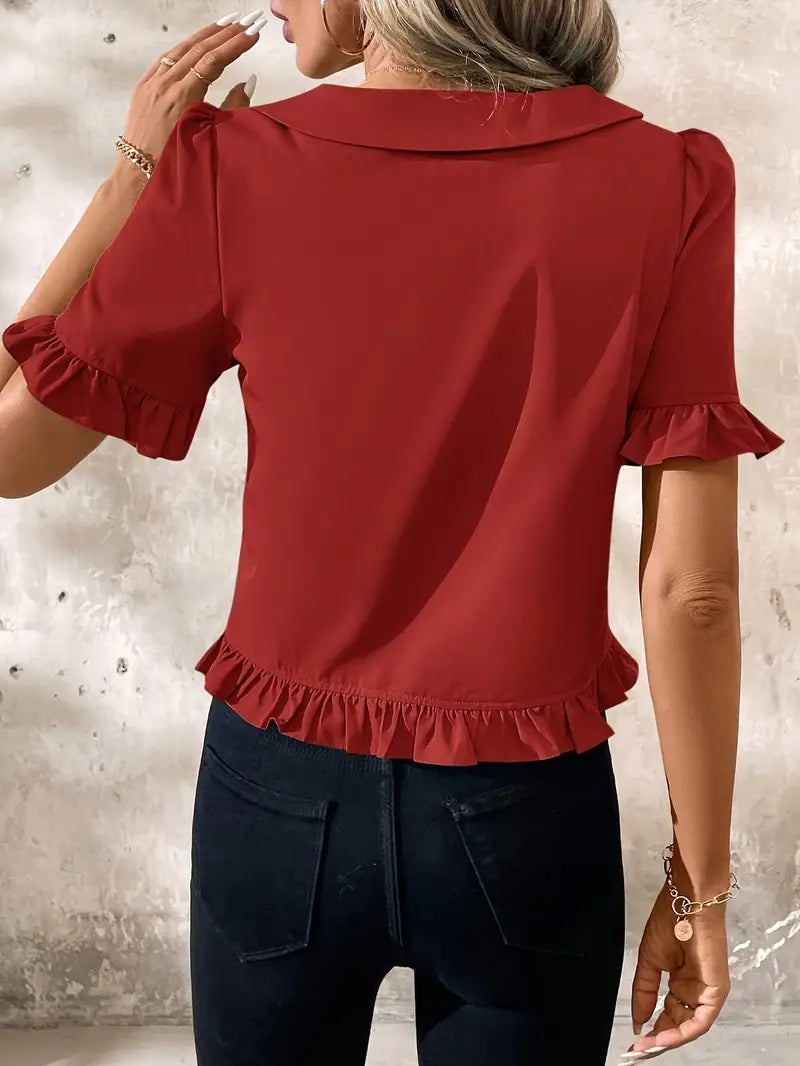 Foteini - Elegant Short Sleeve Blouse