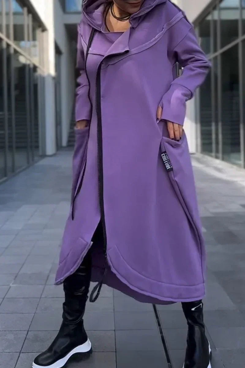 RILEY – FUTURISTIC HOODED LONG COAT