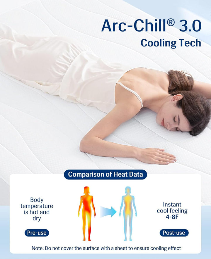 Cooling Mattress Pad King, Upgraded 3.0 + PCM Cooling Washable Mattress Protector for Hot Sleepers, White | Azura
