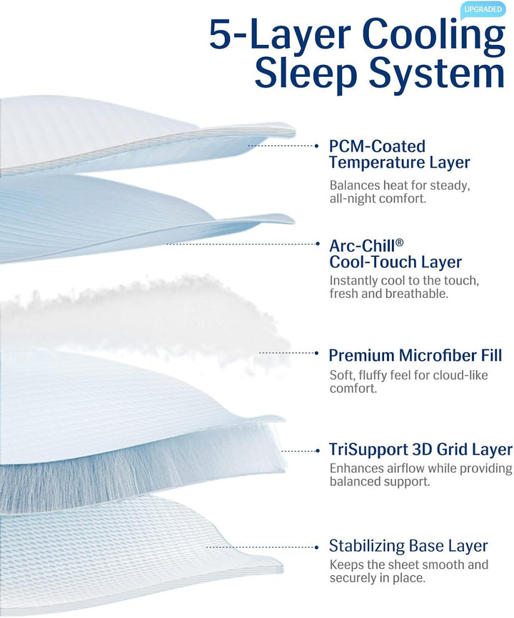 Cooling Mattress Pad King, Upgraded 3.0 + PCM Cooling Washable Mattress Protector for Hot Sleepers, White | Azura