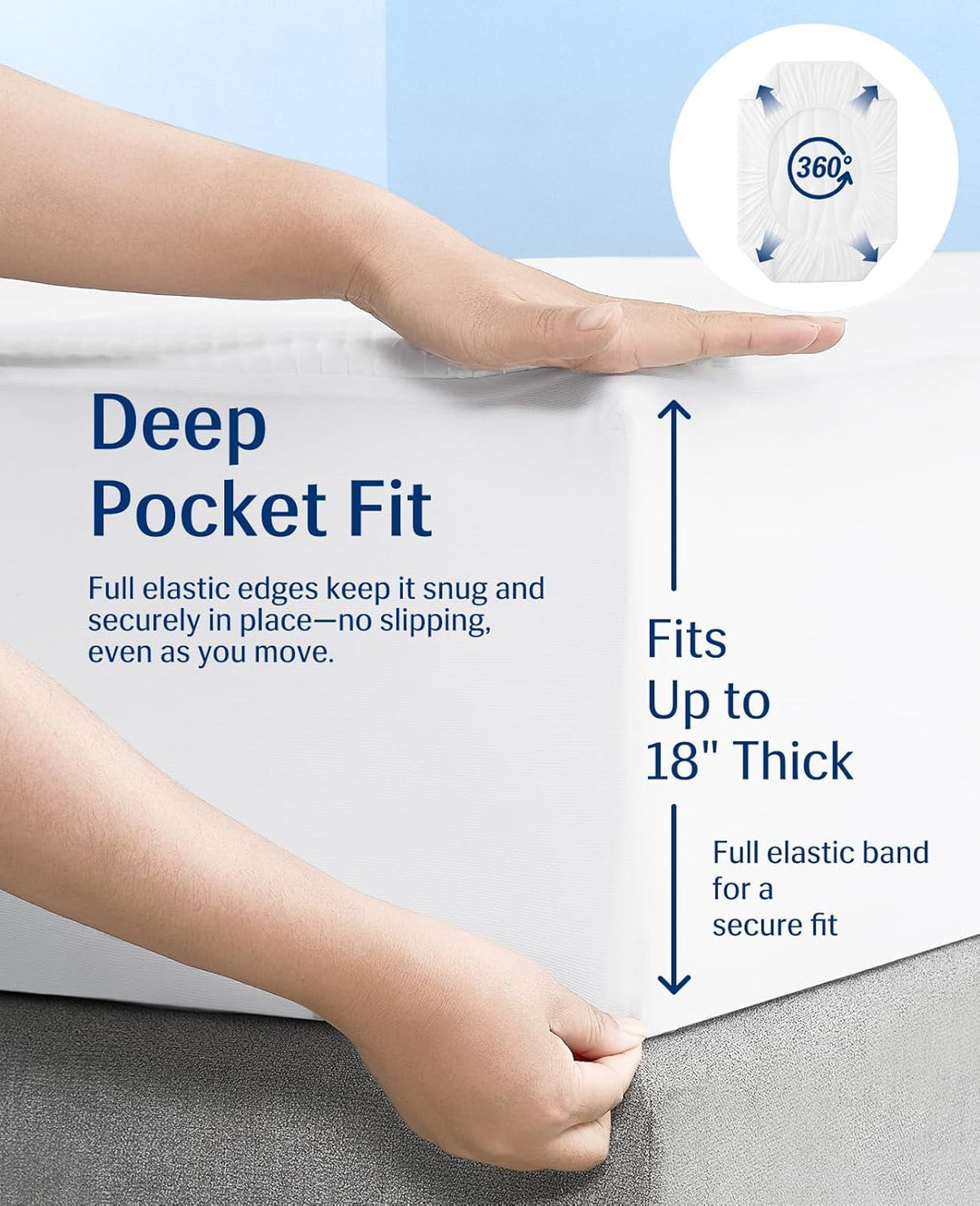 Cooling Mattress Pad King, Upgraded 3.0 + PCM Cooling Washable Mattress Protector for Hot Sleepers, White | Azura