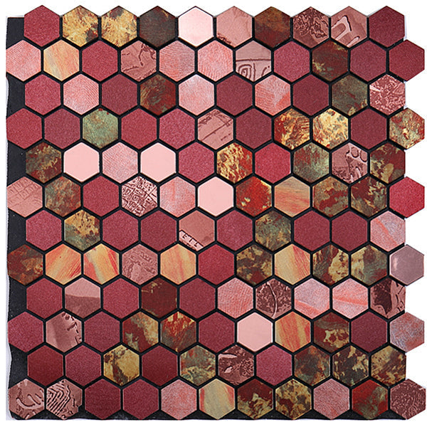 Azura | Modern Tile-Peel & Stick Metal Mosaic Tile Hexagon Peel & Stick Subway Tile