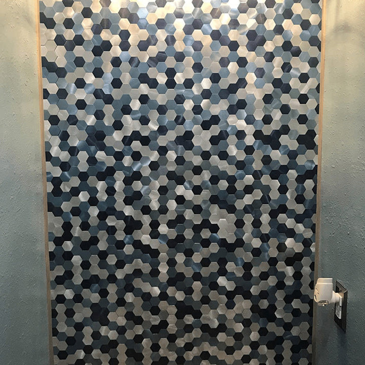 Azura | Modern Tile-Peel & Stick Metal Mosaic Tile Hexagon Peel & Stick Subway Tile