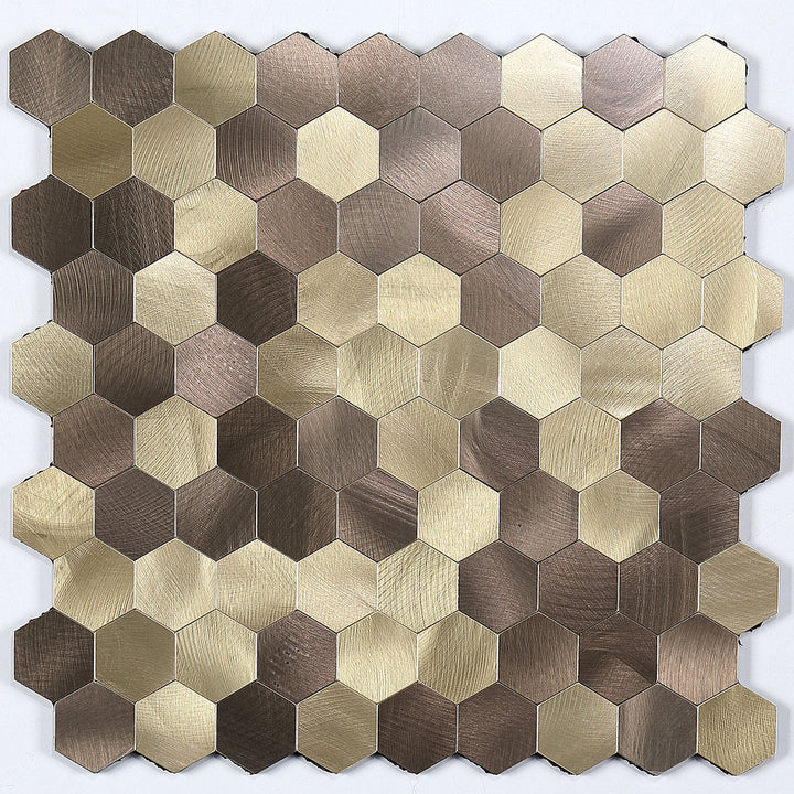 Azura | Modern Tile-Peel & Stick Metal Mosaic Tile Hexagon Peel & Stick Subway Tile