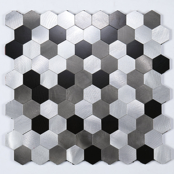 Azura | Modern Tile-Peel & Stick Metal Mosaic Tile Hexagon Peel & Stick Subway Tile