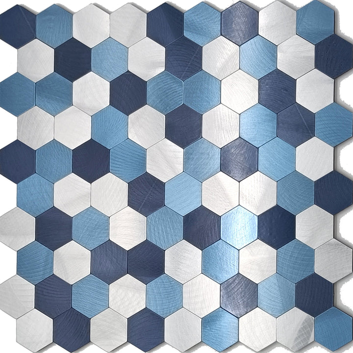 Azura | Modern Tile-Peel & Stick Metal Mosaic Tile Hexagon Peel & Stick Subway Tile