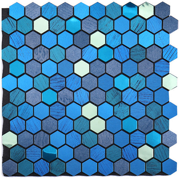 Azura | Modern Tile-Peel & Stick Metal Mosaic Tile Hexagon Peel & Stick Subway Tile