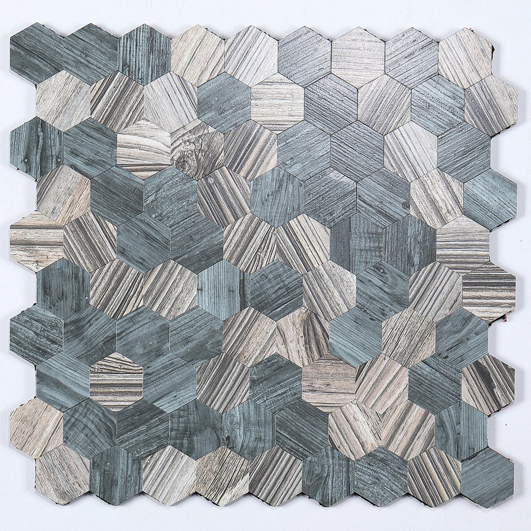 Azura | Modern Tile-Peel & Stick Metal Mosaic Tile Hexagon Peel & Stick Subway Tile