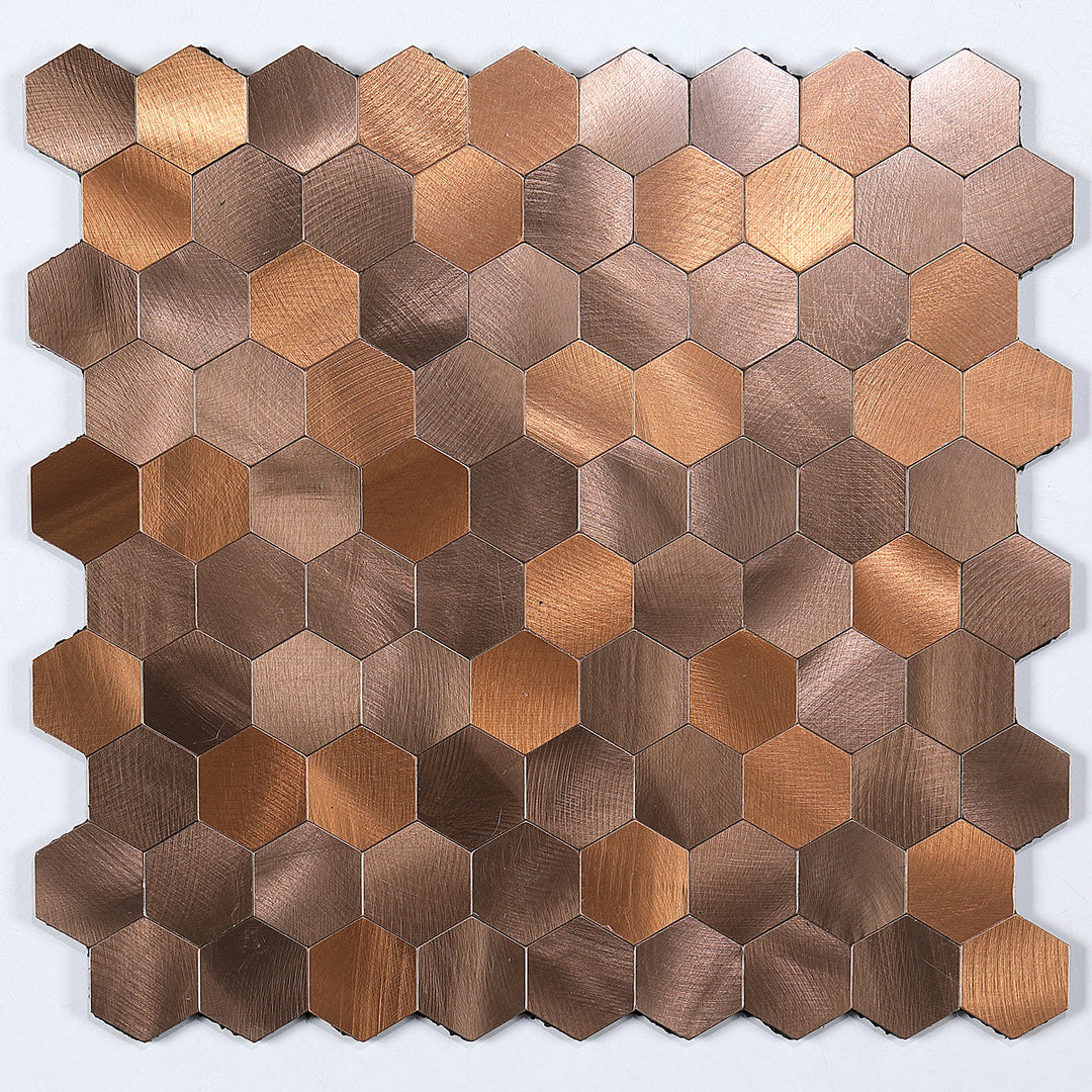 Azura | Modern Tile-Peel & Stick Metal Mosaic Tile Hexagon Peel & Stick Subway Tile