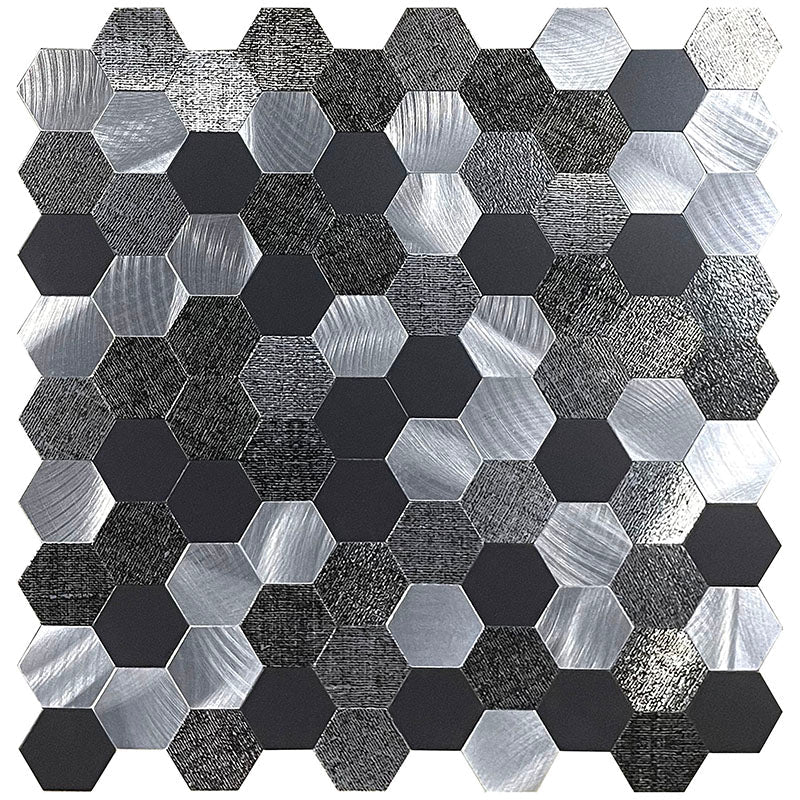 Azura | Modern Tile-Peel & Stick Metal Mosaic Tile Hexagon Peel & Stick Subway Tile