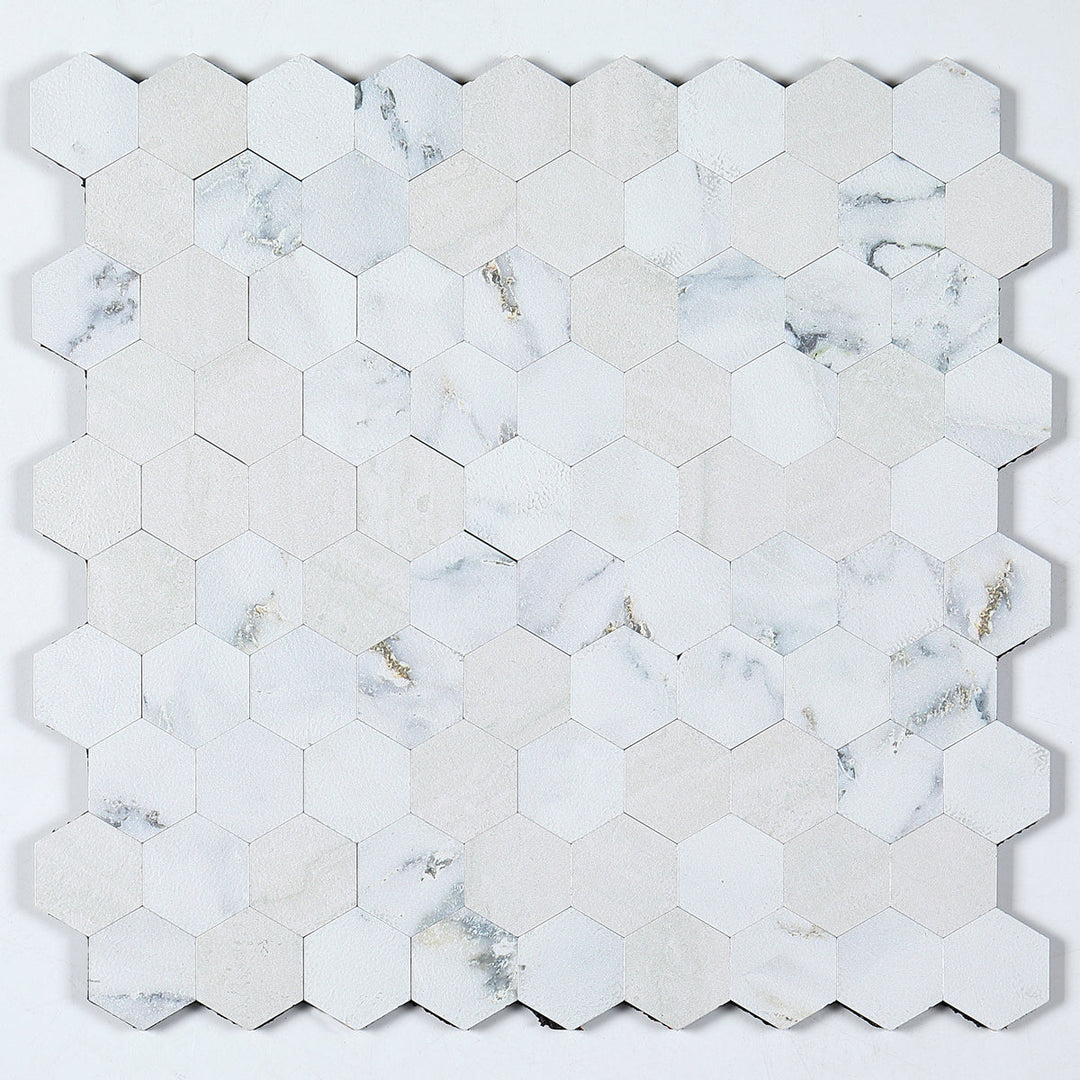 Azura | Modern Tile-Peel & Stick Metal Mosaic Tile Hexagon Peel & Stick Subway Tile