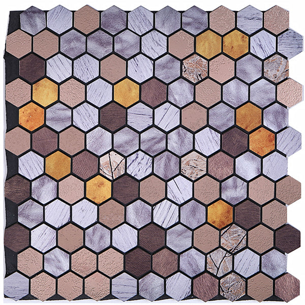 Azura | Modern Tile-Peel & Stick Metal Mosaic Tile Hexagon Peel & Stick Subway Tile