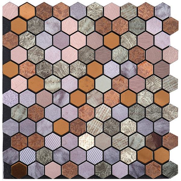 Azura | Modern Tile-Peel & Stick Metal Mosaic Tile Hexagon Peel & Stick Subway Tile