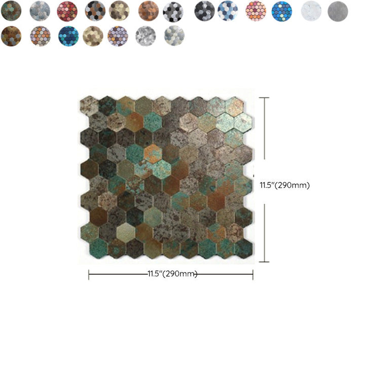 Azura | Modern Tile-Peel & Stick Metal Mosaic Tile Hexagon Peel & Stick Subway Tile