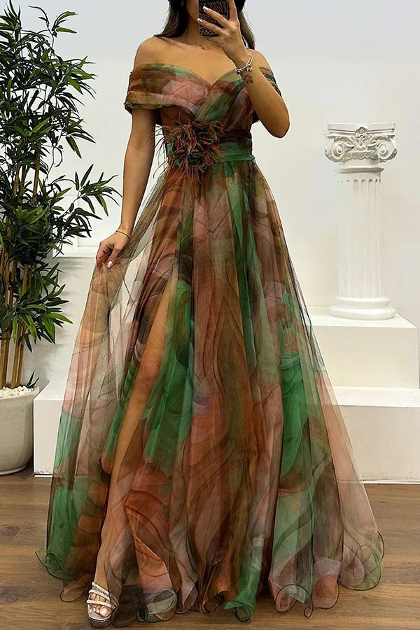 Aurora | Stunning Off-Shoulder Maxi Dress