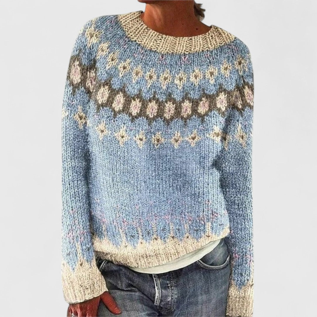 Bożena - Retro Scandinavian Knit Sweater
