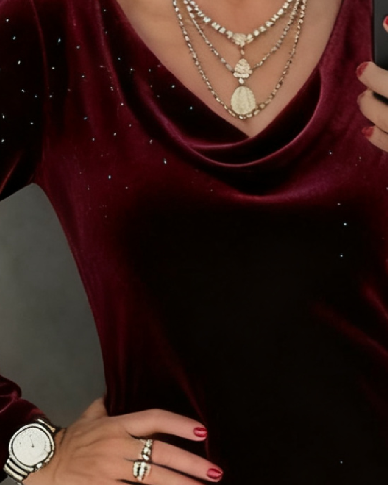 Aubrey - Shimmering Finish Straight-Cut Dress