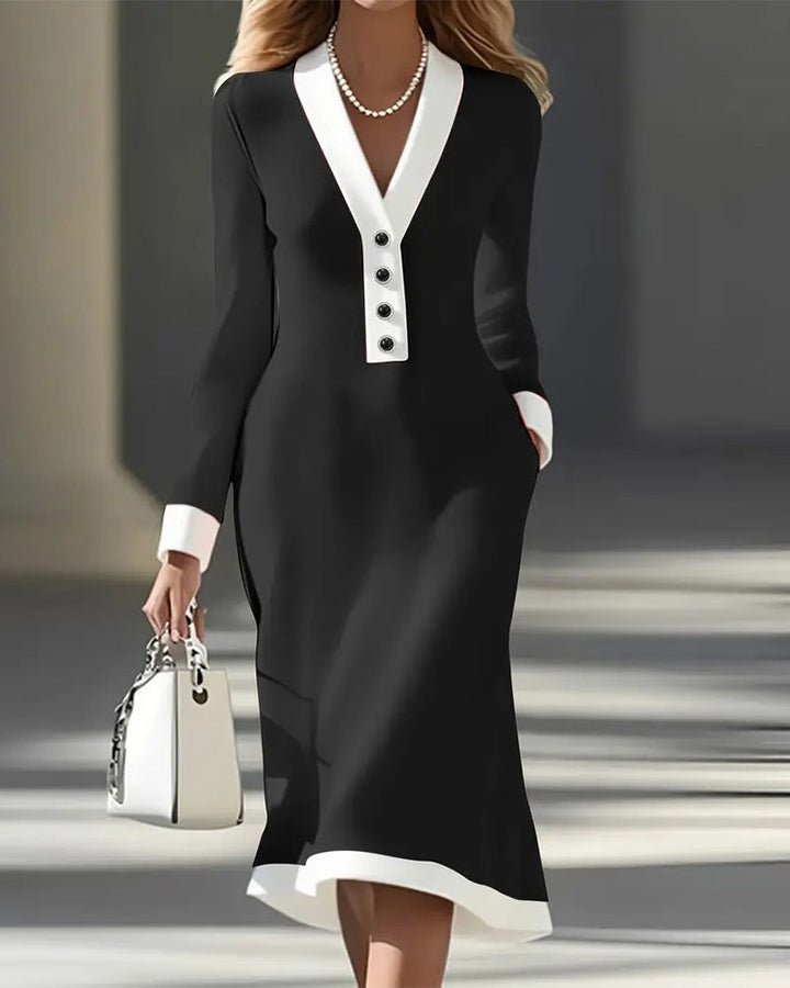 Ashley - Stylish Long-Sleeve Dress