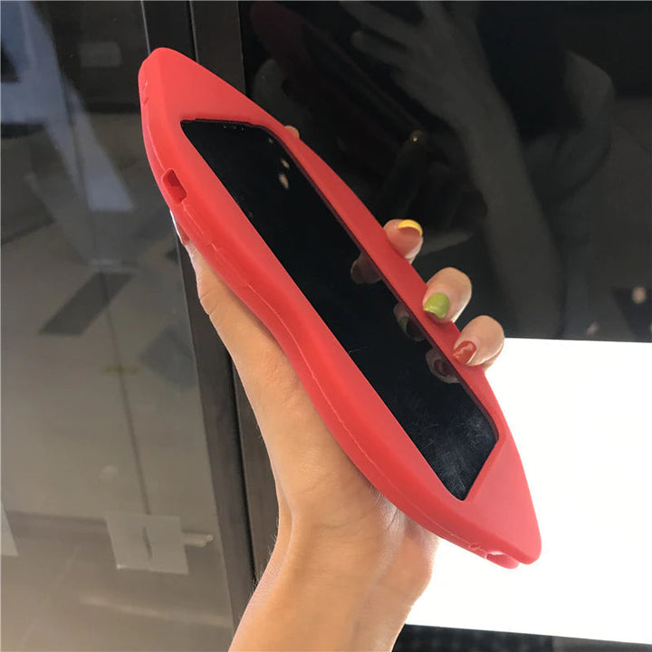 Azura | 3D Big Red Lip Mouth Kiss Soft Silicone Shoulder Iphone Cases