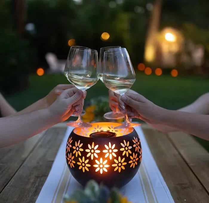 BowLift | Flower Pattern Candle Lamp – Decorative LED Table Lamp for Stylish Lighting