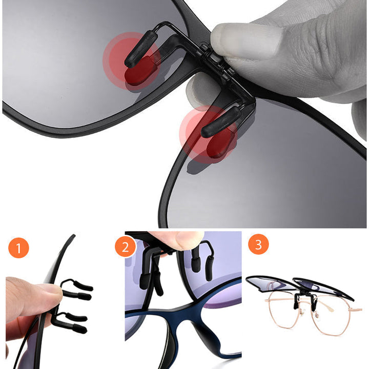 Azura | New polarized clip-on folding sunglasses