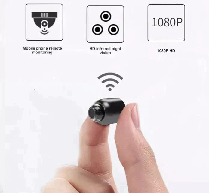 Azura | 2-Pack Mini WiFi Security Camera | 1080P HD, 140° Wide-Angle, Night Vision, Motion Detection (32GB SD Included)