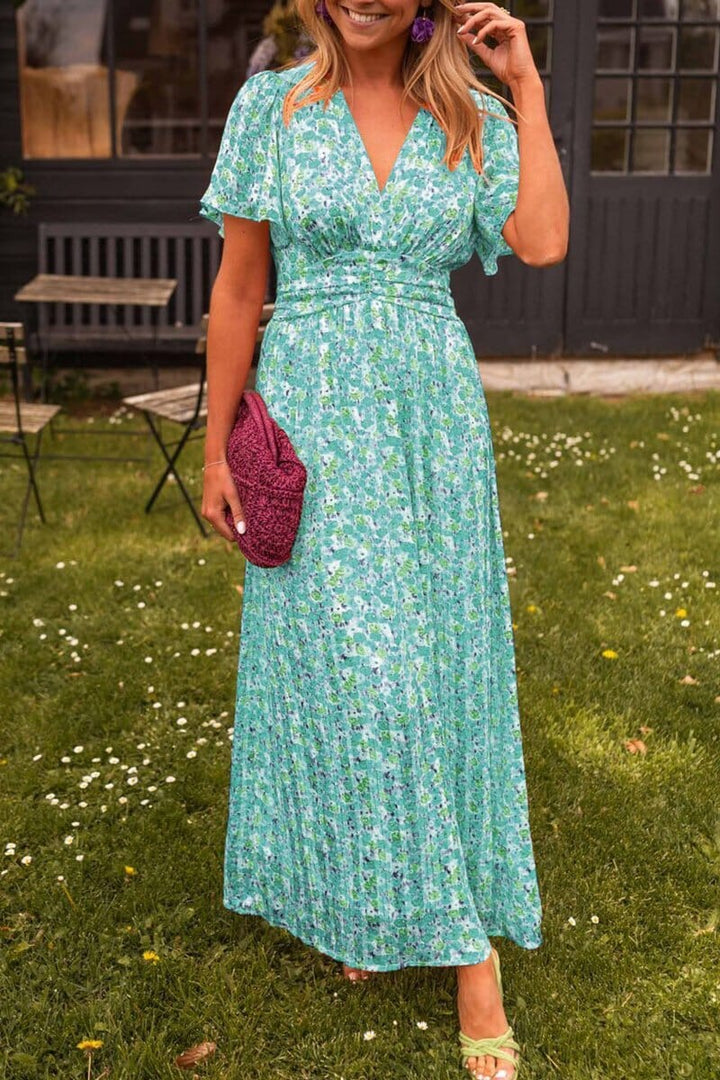 Evelyn Elegant Long Dress with V-Neck