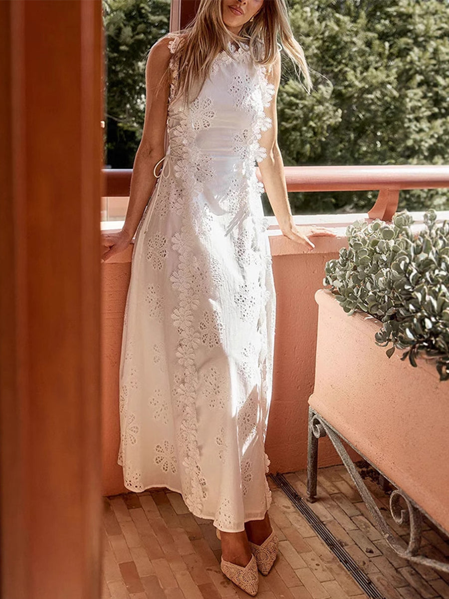 ELENA – GARDEN WHISPER EMBROIDERED MAXI DRESS