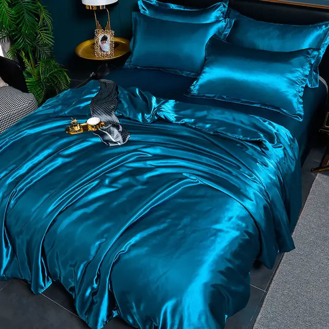 BowLift | Luxury Solid Satin Duvet Cover - SilkSerenity