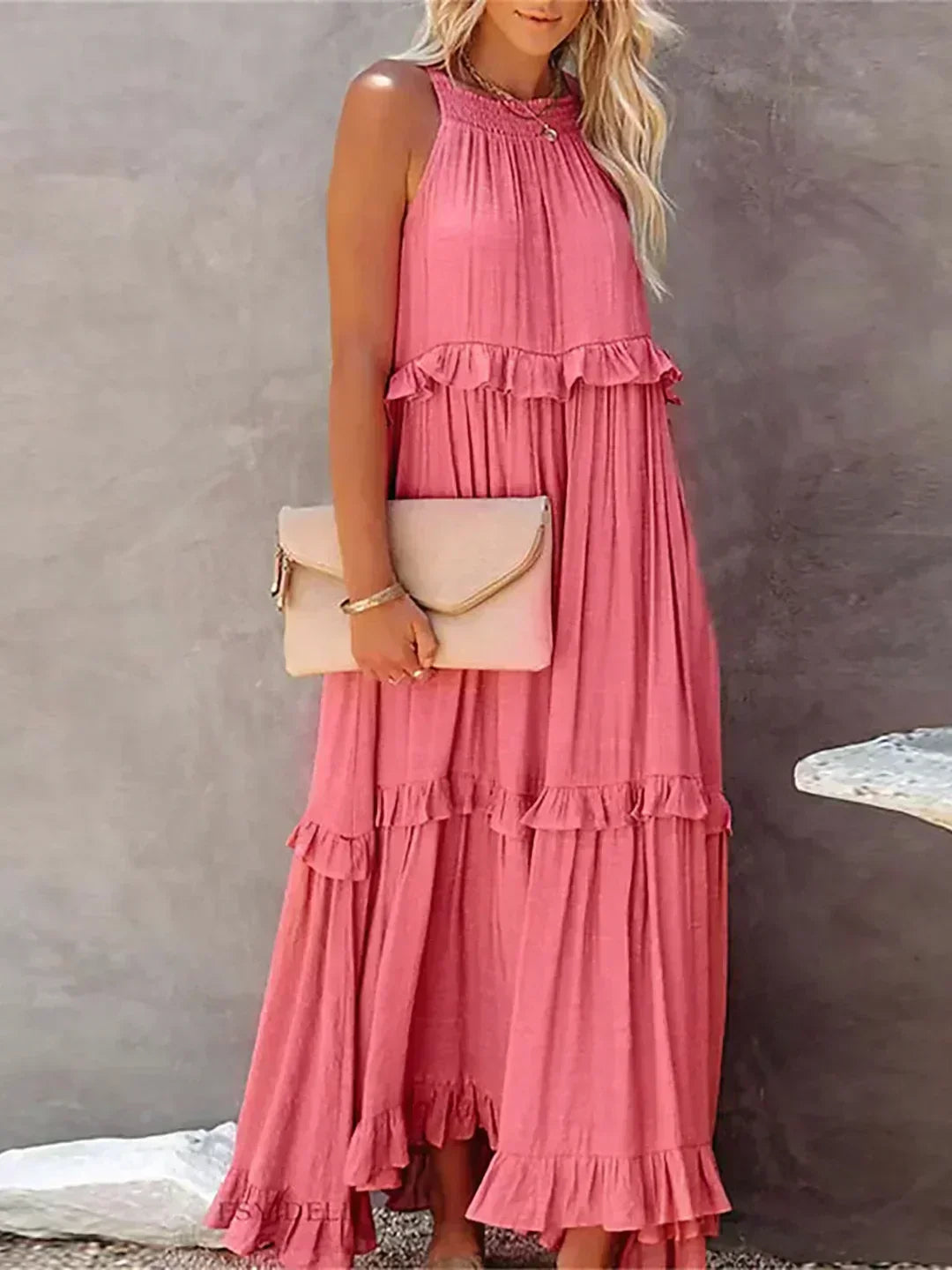 Landry - Chic Ruffle Trim Sleeveless Dress
