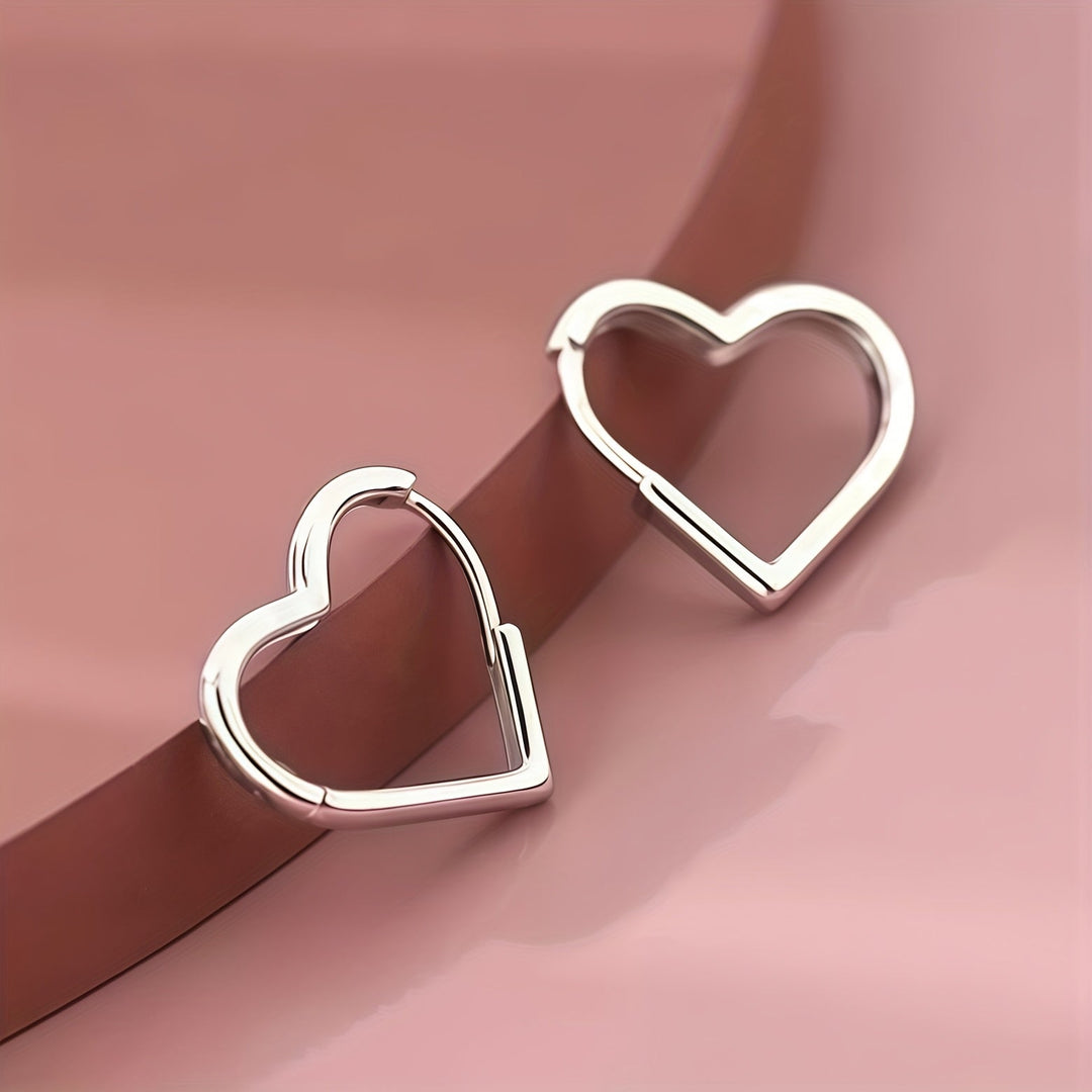 Golden Heart Stainless Steel Earrings