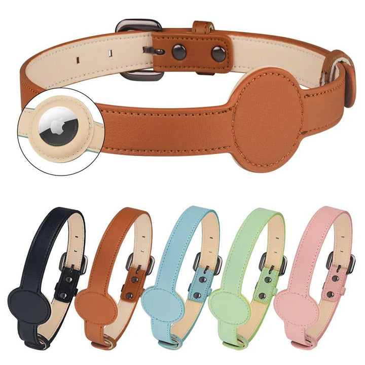 Edouard Collar – Luxe Dog Collar with Airtag Azura