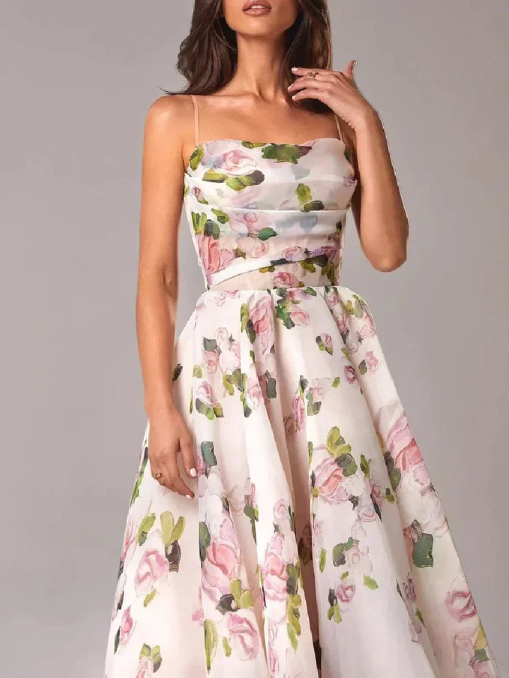 Emilia | Elegant Printed Strapless Dress