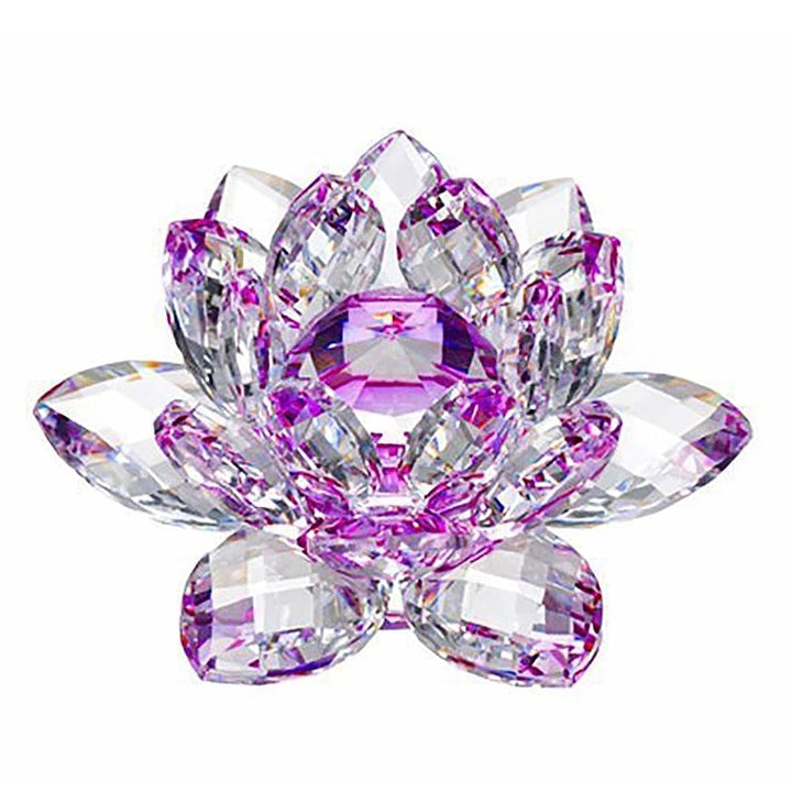 BowLift | 80Mm Quartz Crystals Lotus Flower Crafts Glass Fengshui Ornaments Healing Crystals Home Party Wicca Decor Yoga Gifts Souvenir