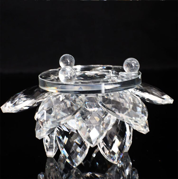 BowLift | 80Mm Quartz Crystals Lotus Flower Crafts Glass Fengshui Ornaments Healing Crystals Home Party Wicca Decor Yoga Gifts Souvenir