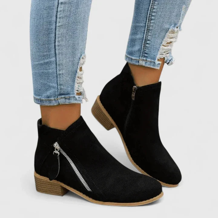ALEXIS – ZIP DETAIL ANKLE BOOTS