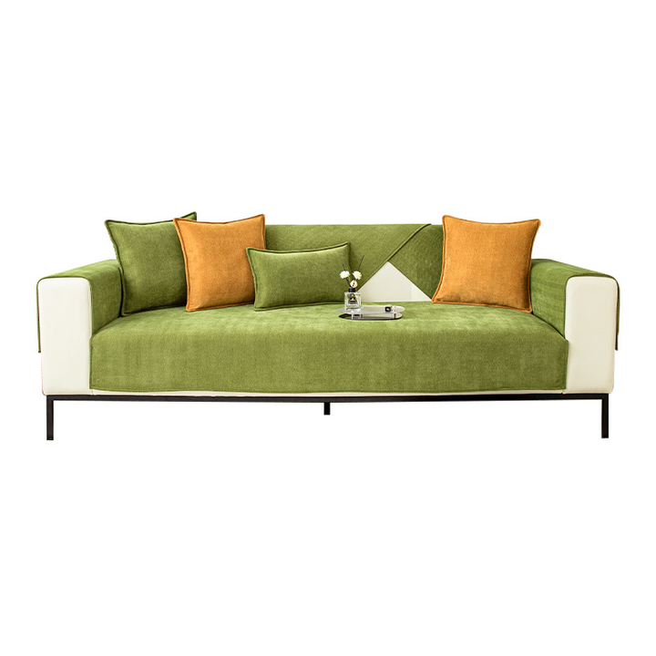 BowLift | Wavy Check Chenille Fabric Furniture Protector Sofa Cover