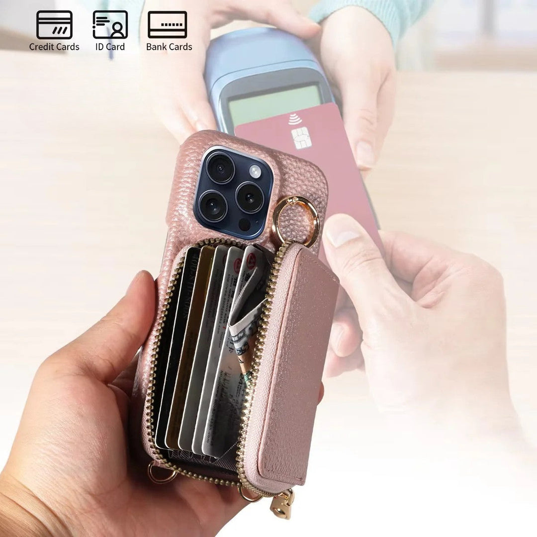 Azura | Premium Leather Multi-Function iPhone Case with Anti-Degaussing Protection