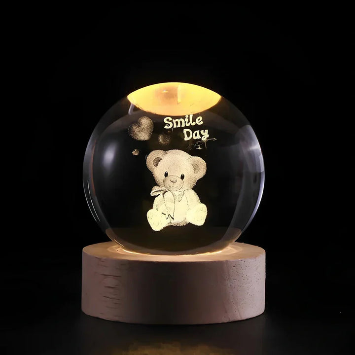 BowLift | LED Night Light with 3D Crystal Sphere