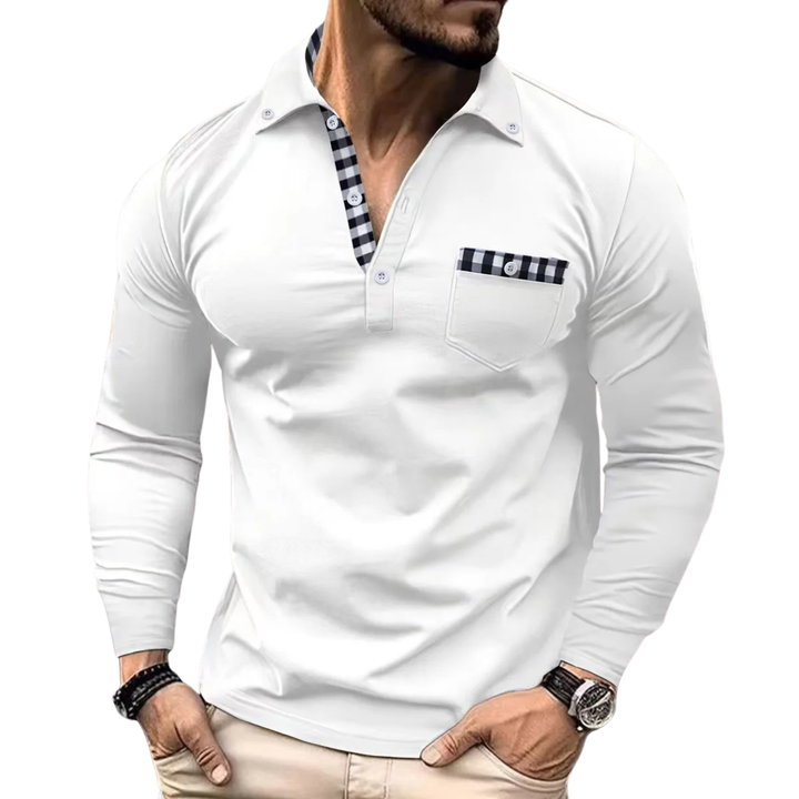 Armand - Elegant Men's Polo Shirt With Check Details