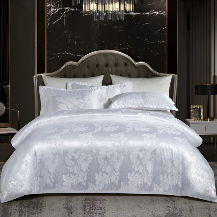 BowLift | Satin Floral Bedding Set with Duvet Cover and Pillowcases