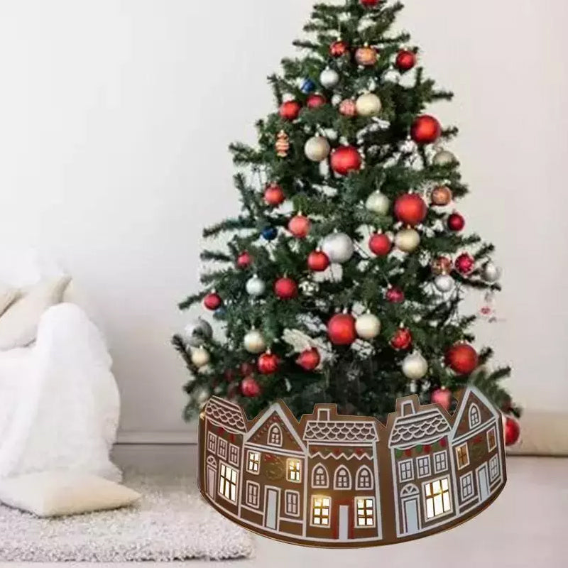 Azura | LED Gingerbread House Christmas Tree Collar Tree Skirt