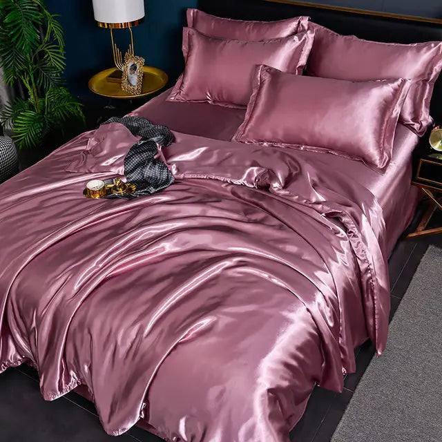 BowLift | Luxury Solid Satin Duvet Cover - SilkSerenity