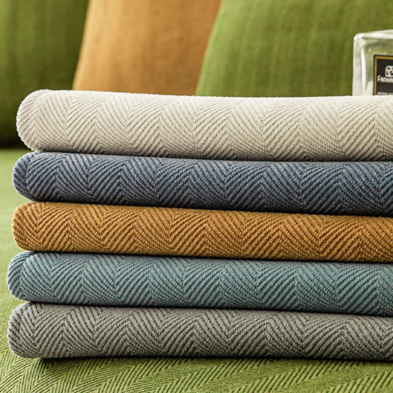 Herringbone Chenille Fabric Furniture Protector Sofa Cover | Bowlift