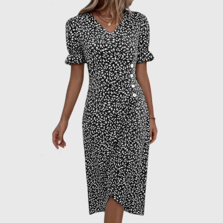 LEILA – BLOOMING CHARM WRAP DRESS
