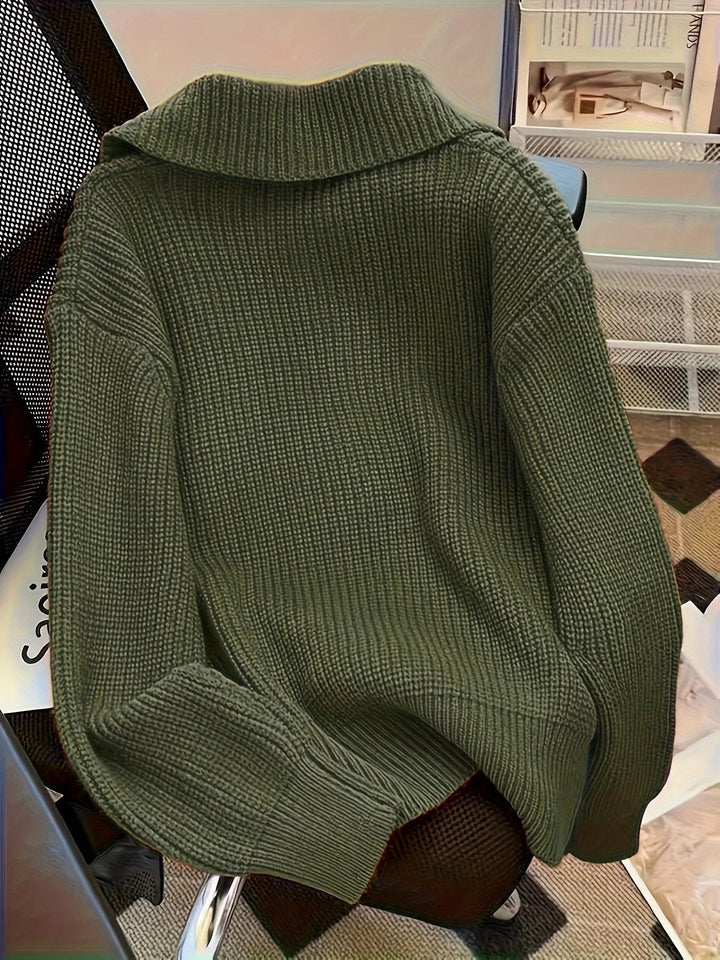 FIONA – STATEMENT BUTTON KNIT SWEATER