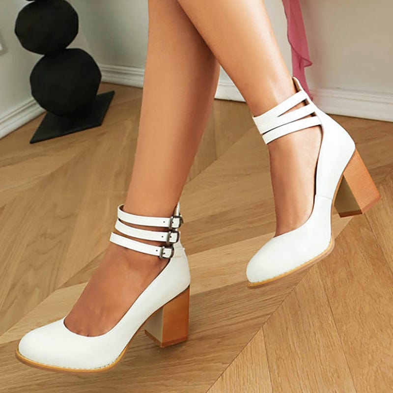 Ariana |  Triple Buckle Heels