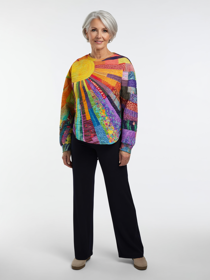 Arden - Colorful Sun Collage Sweatshirt